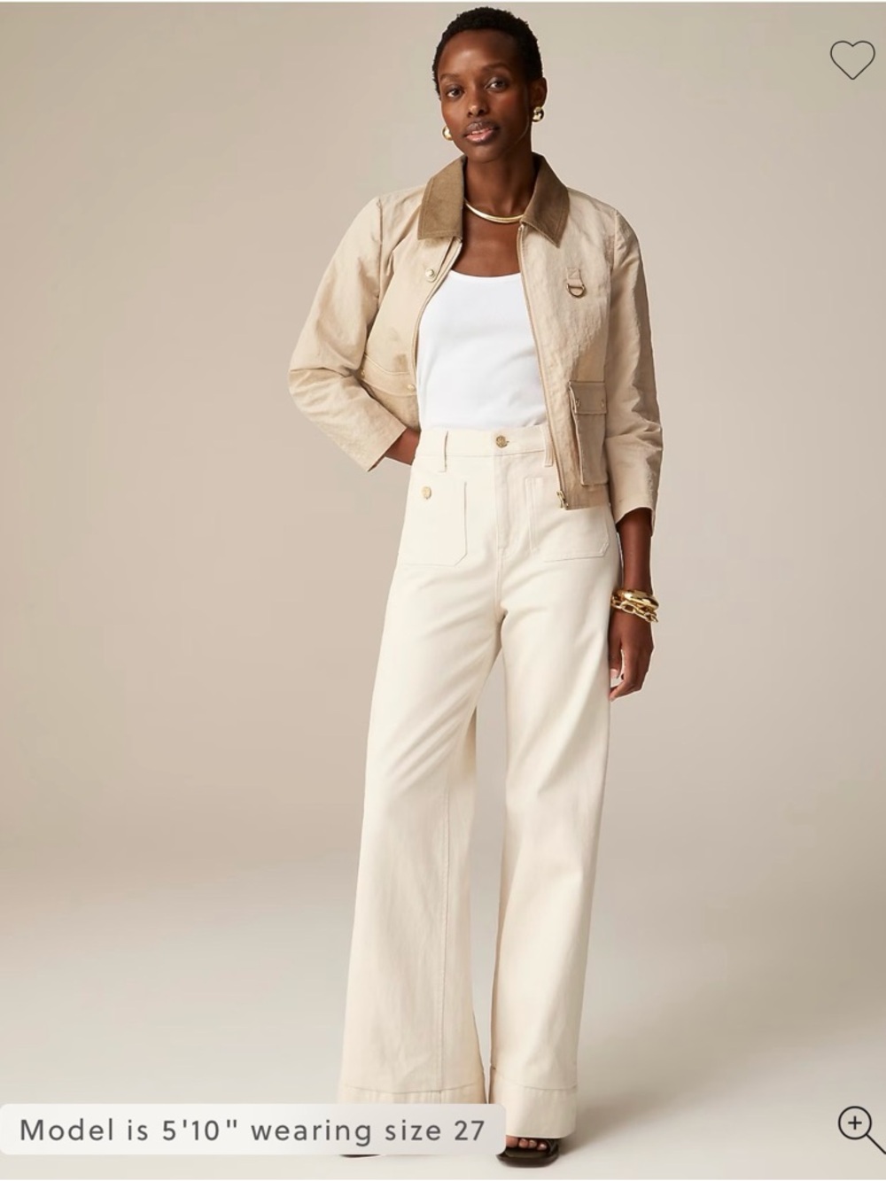 J.Crew Sailor High-Waist Wide-Leg Pants in ecru